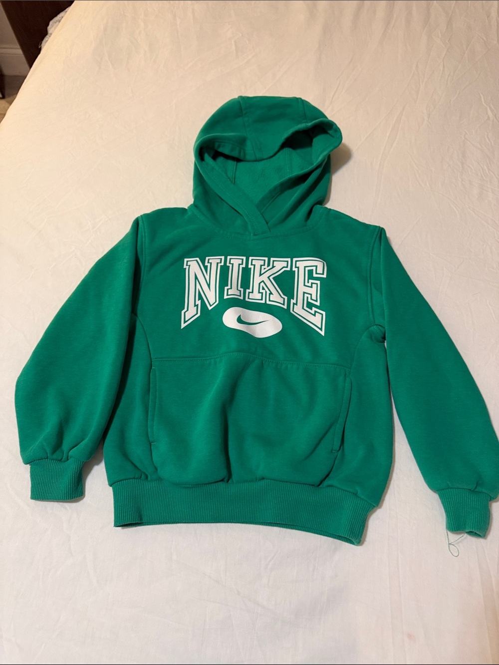 Nike Kids Teal Green Pullover Hoodie with Logo